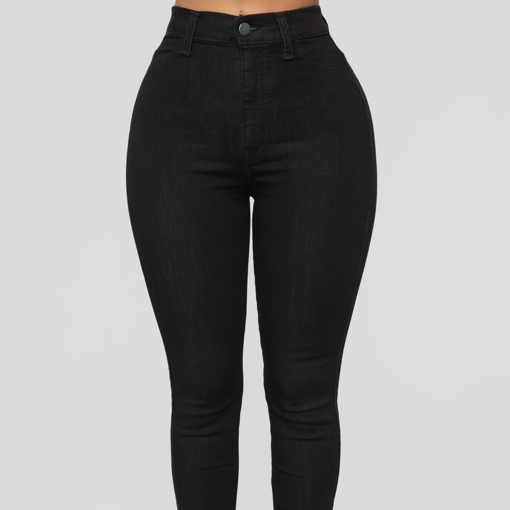 Black Super stretch high waist skinny jeans
